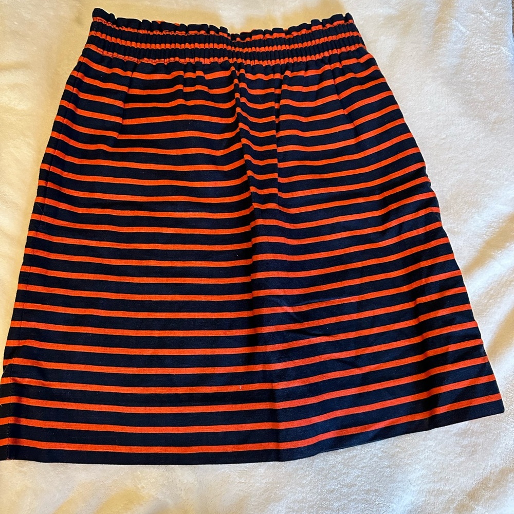 J.Crew red and blue striped skirt NWT Sz 00